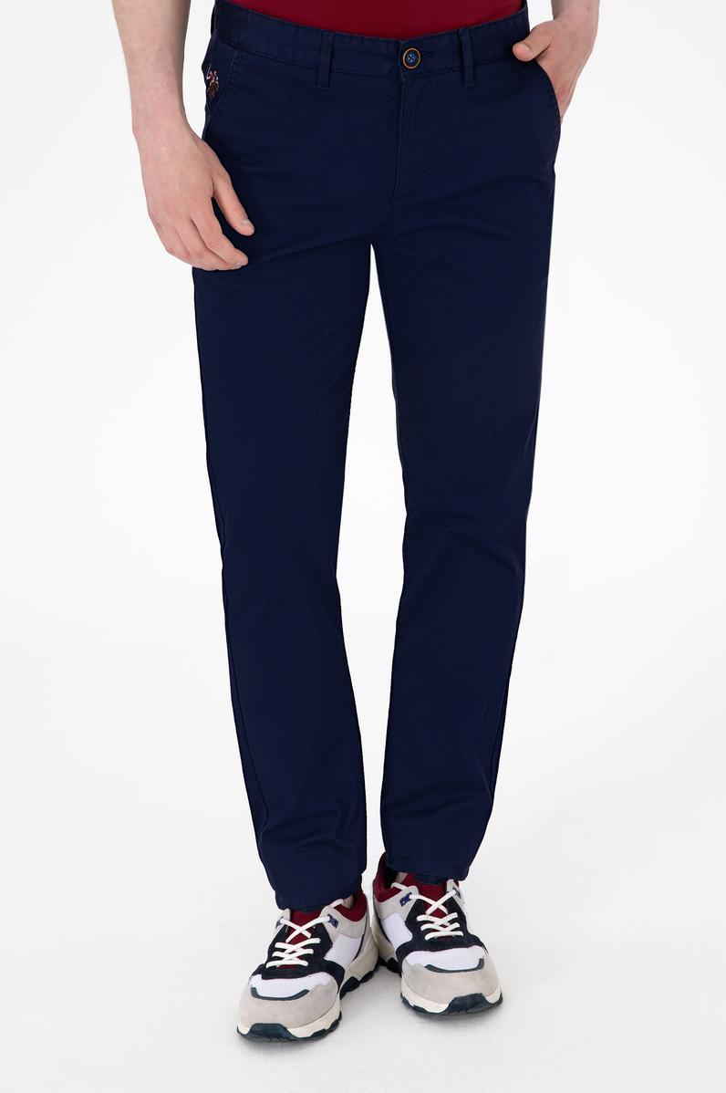 Erkek Slim Fit Lacivert Kanvas / Chino Pantolon