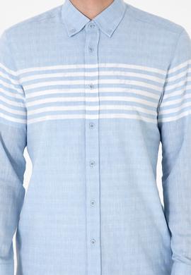 Erkek Açık Mavi Uzun Kollu Gömlek - 50300013007