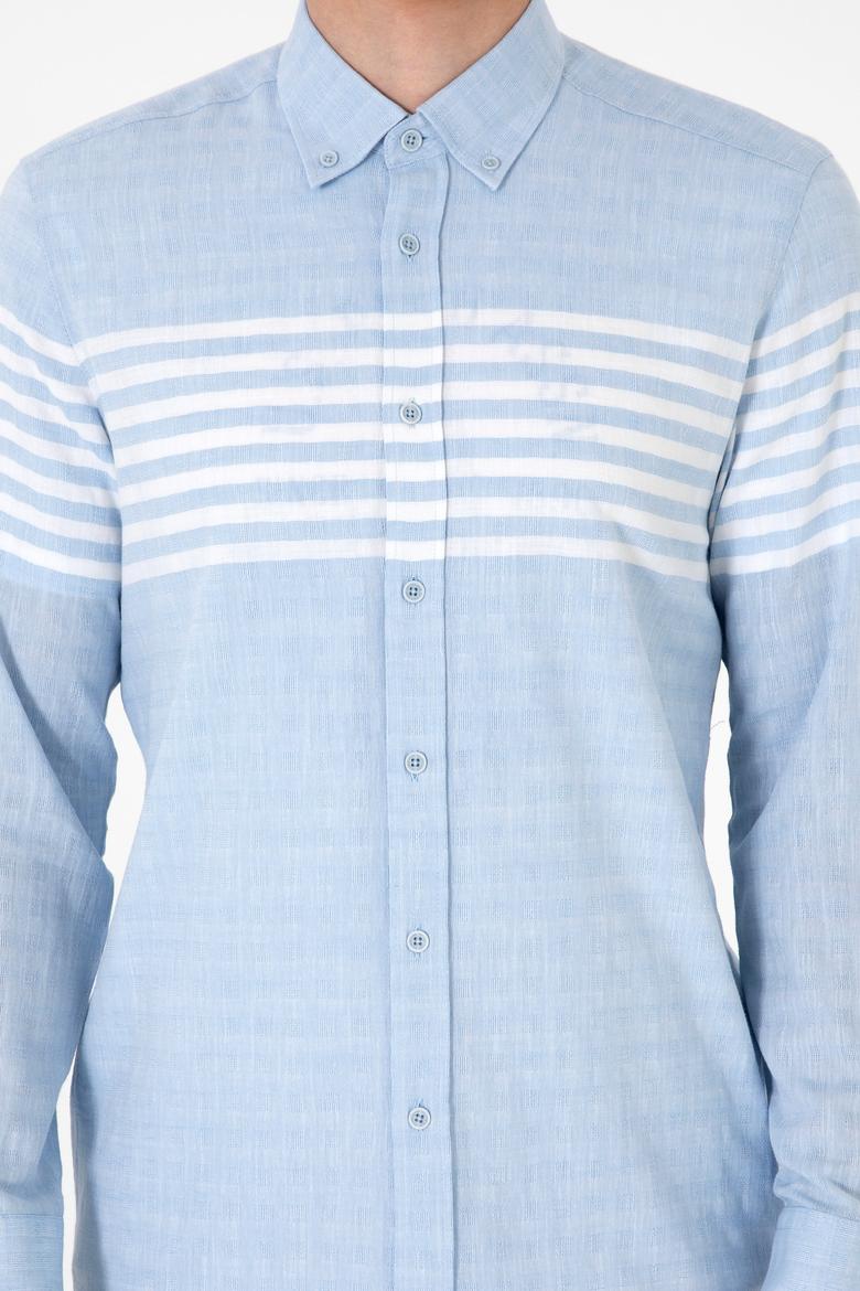 Erkek Açık Mavi Uzun Kollu Gömlek - 50300013007