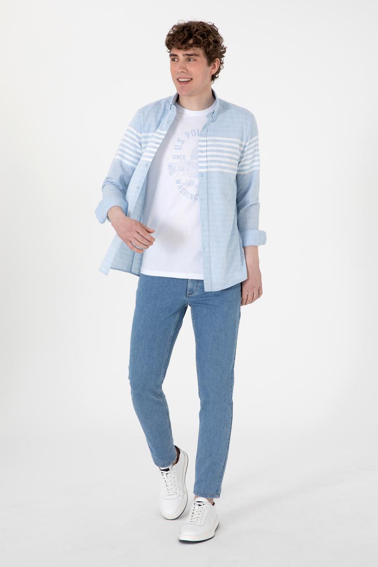 Erkek Açık Mavi Uzun Kollu Gömlek - 50300013007