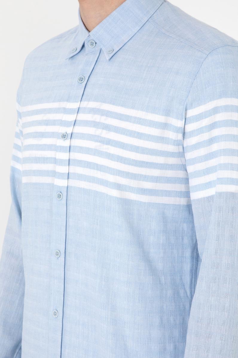 Erkek Açık Mavi Uzun Kollu Gömlek