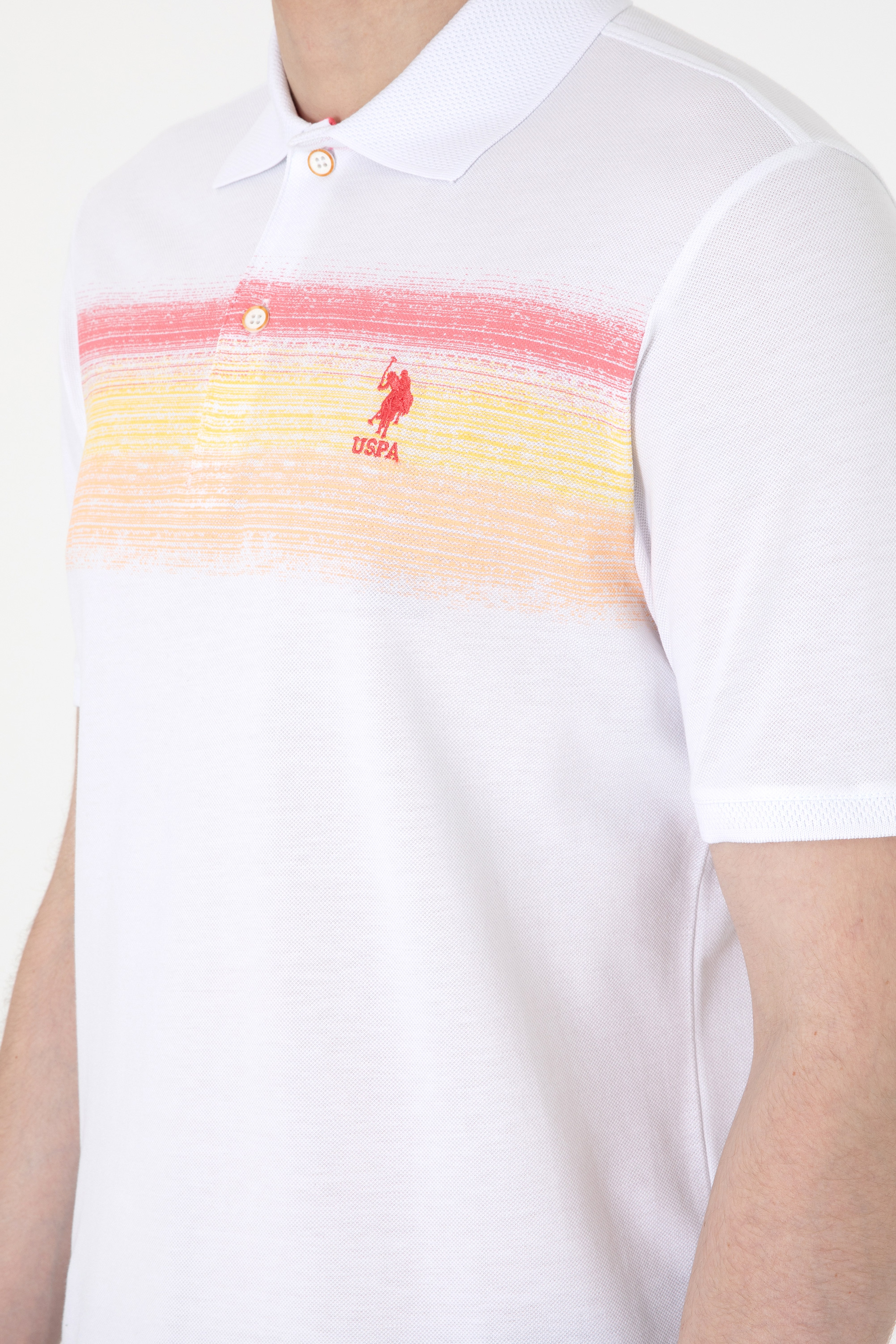 Erkek Regular Fit Polo Yaka Turuncu Tişört - Image 7