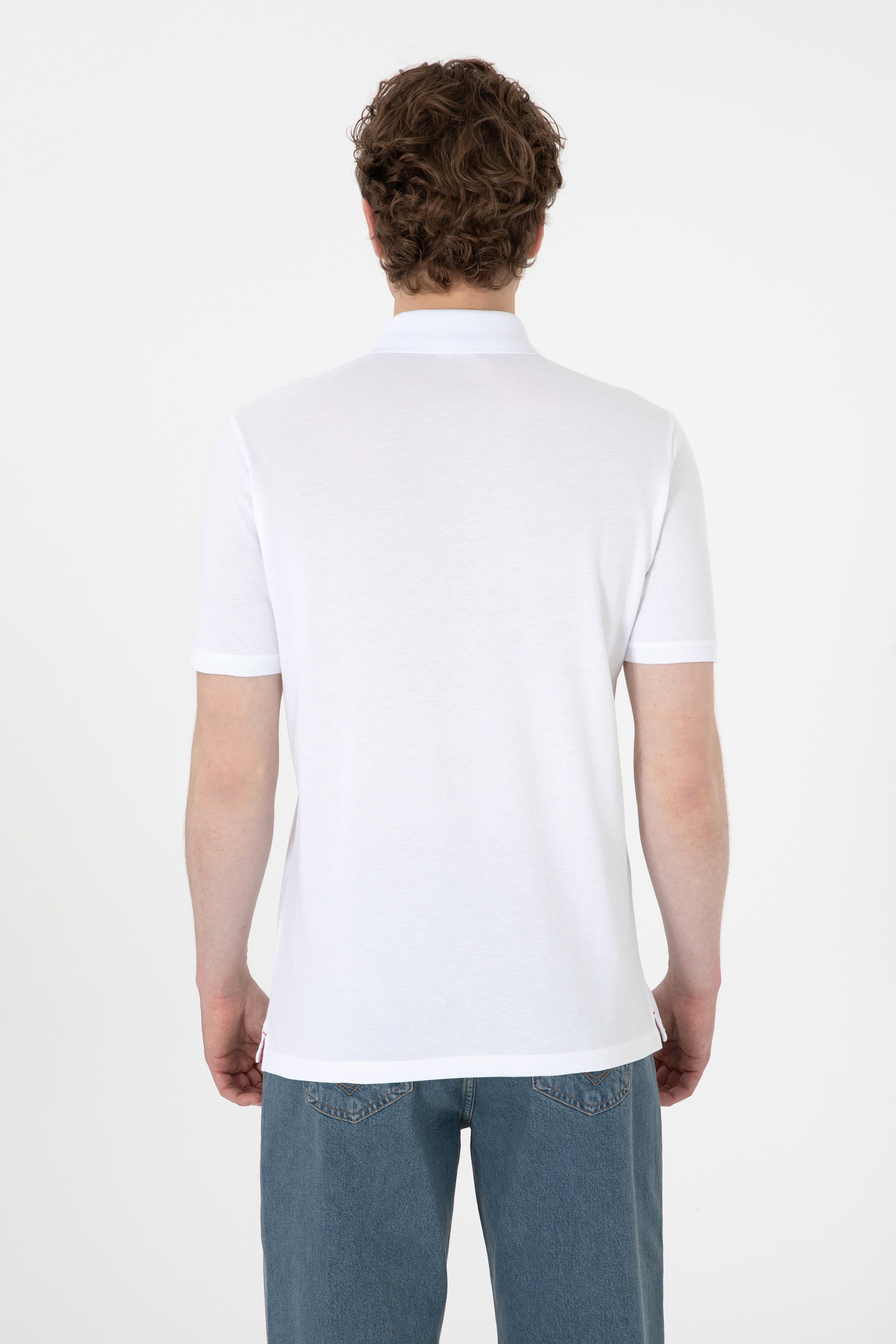 Erkek Regular Fit Polo Yaka Turuncu Tişört - Image 5