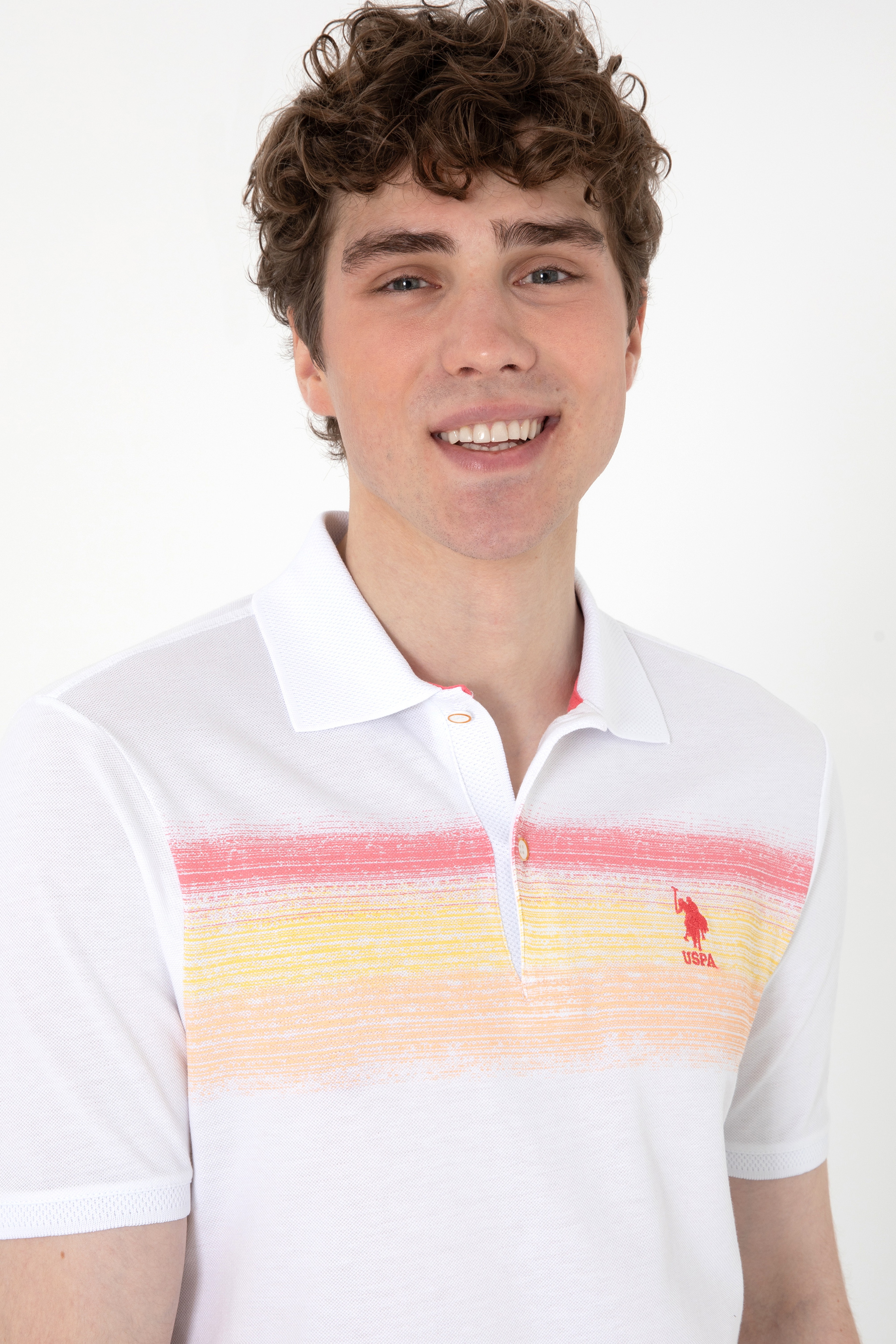 Erkek Regular Fit Polo Yaka Turuncu Tişört - Image 2