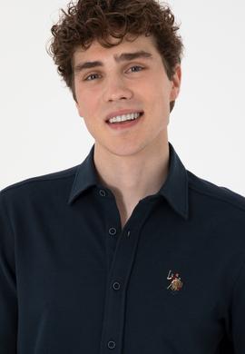 Erkek Lacivert Örme Gömlek - 50300402017