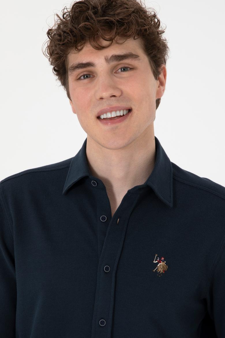 Erkek Lacivert Örme Gömlek - 50300402017