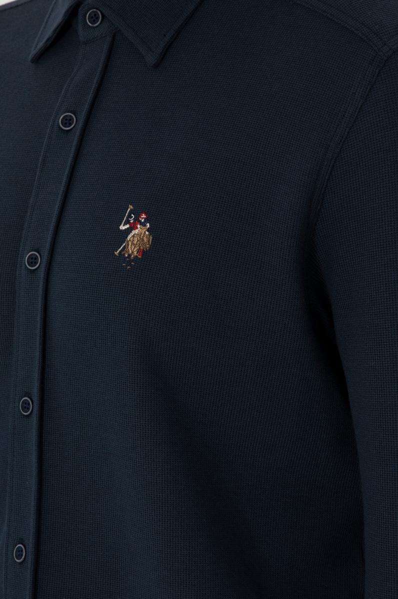 Erkek Lacivert Örme Gömlek