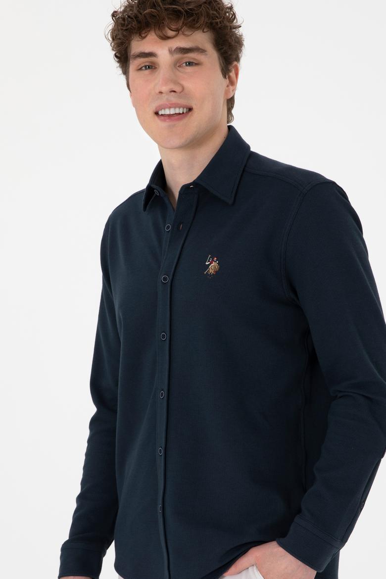 Erkek Lacivert Örme Gömlek - 50300402017