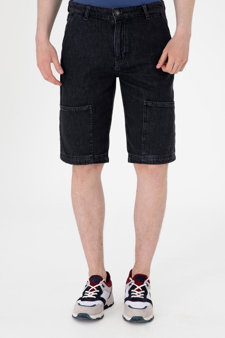 Erkek Siyah Jean Şort - 50304379003