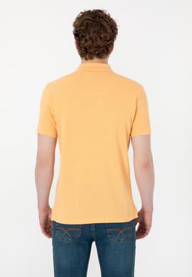 Erkek Slim Fit Polo Yaka Turuncu Basic Tişört - 50307699046