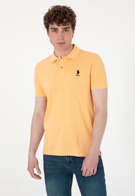 Erkek Slim Fit Polo Yaka Turuncu Basic Tişört - 50307699046