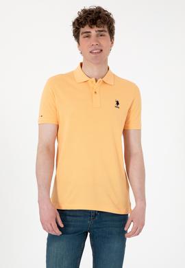 Erkek Slim Fit Polo Yaka Turuncu Basic Tişört - 50307699046