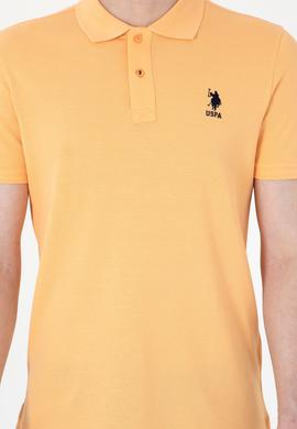 Erkek Slim Fit Polo Yaka Turuncu Basic Tişört - 50307699046