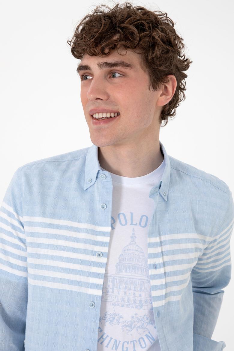 Erkek Açık Mavi Uzun Kollu Gömlek - 50300013007