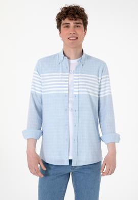 Erkek Açık Mavi Uzun Kollu Gömlek - 50300013007
