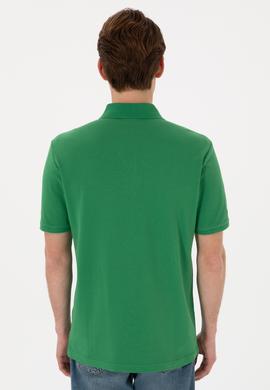 Erkek Regular Fit Polo Yaka Yeşil Basic Tişört - 50306007098