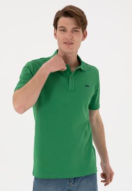 Erkek Regular Fit Polo Yaka Yeşil Basic Tişört - 50306007098