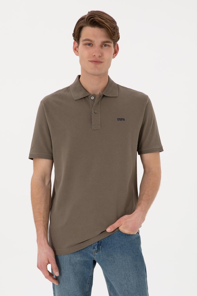 Erkek Regular Fit Polo Yaka Vizon Basic Tişört