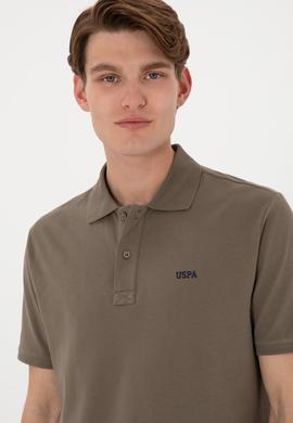 Erkek Regular Fit Polo Yaka Vizon Basic Tişört - 50306007367