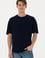 Erkek Long Fit Bisiklet Yaka Lacivert Basic Tişört