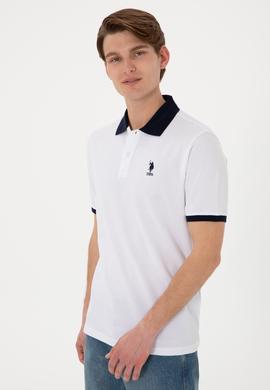 Erkek Regular Fit Polo Yaka Beyaz Basic Tişört - 50305989008