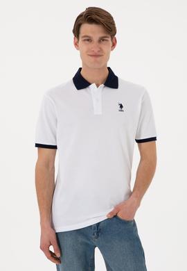 Erkek Regular Fit Polo Yaka Beyaz Basic Tişört - 50305989008