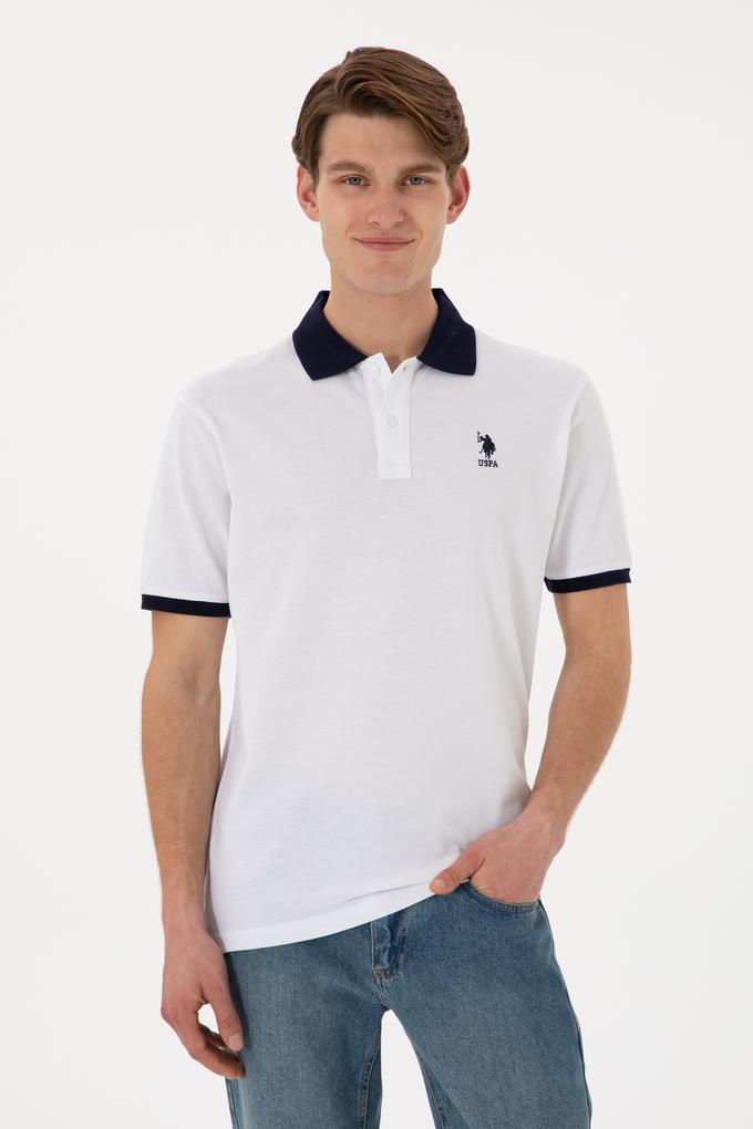 Erkek Regular Fit Polo Yaka Beyaz Basic Tişört