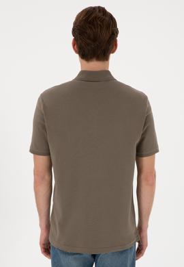 Erkek Regular Fit Polo Yaka Vizon Basic Tişört - 50306007367