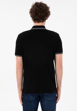 Erkek Regular Fit Polo Yaka Siyah Basic Tişört - 50306011018