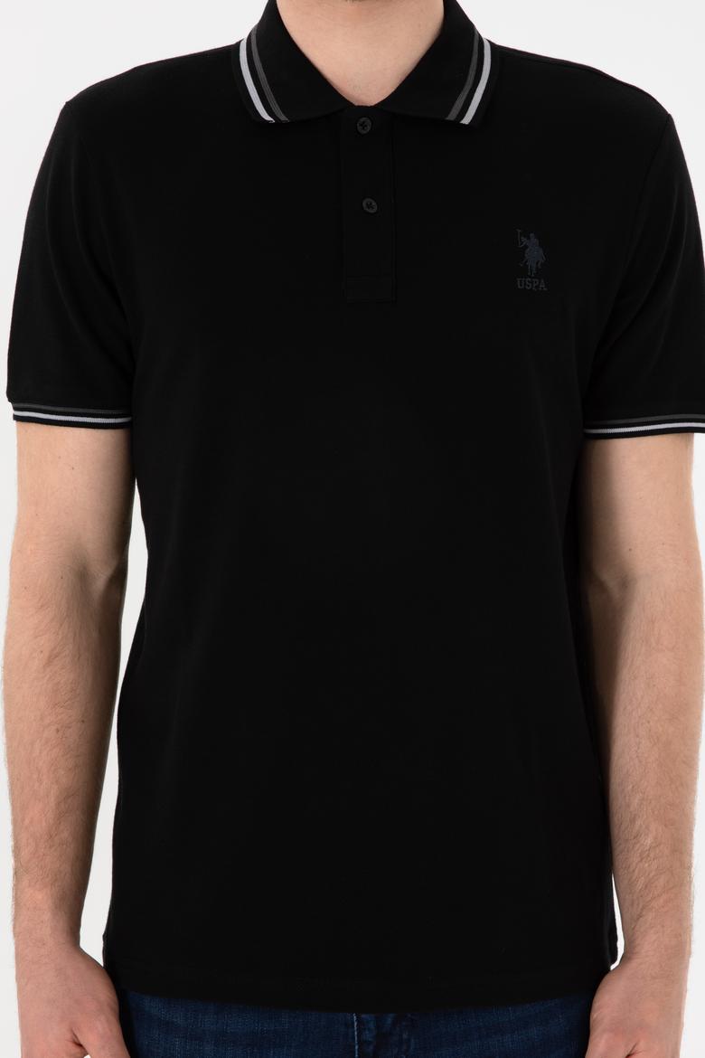 Erkek Regular Fit Polo Yaka Siyah Basic Tişört - 50306011018