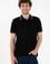Erkek Regular Fit Polo Yaka Siyah Basic Tişört