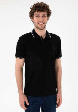 Erkek Regular Fit Polo Yaka Siyah Basic Tişört - 50306011018