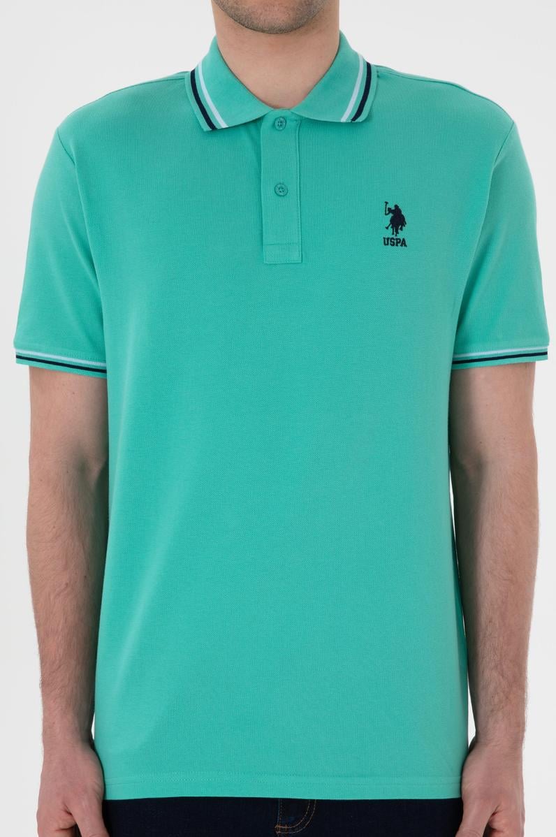 Erkek Regular Fit Polo Yaka Mint Basic Tişört