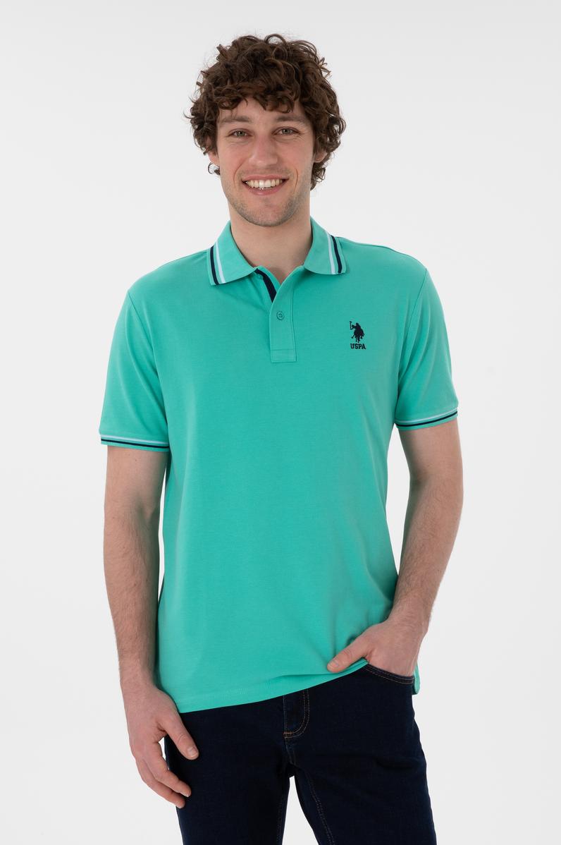 Erkek Regular Fit Polo Yaka Mint Basic Tişört