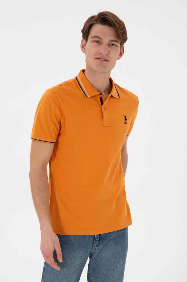 Erkek Regular Fit Polo Yaka Kiremit Basic Tişört