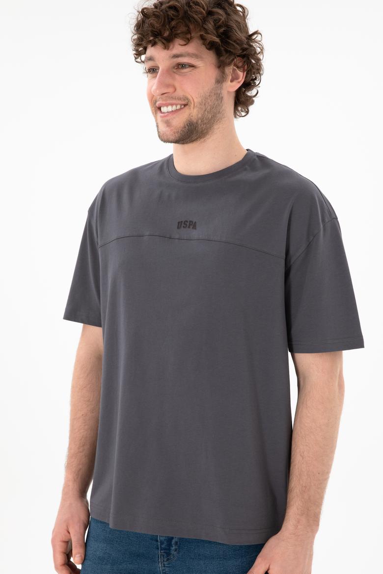 Erkek Comfort Fit Bisiklet Yaka Antrasit Tişört - 50306017070