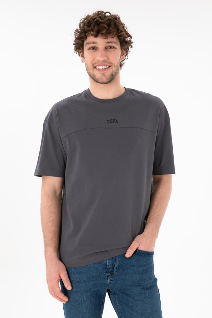 Erkek Comfort Fit Bisiklet Yaka Antrasit Tişört