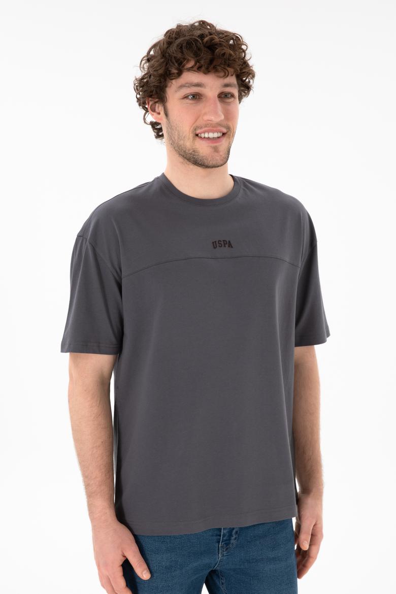 Erkek Comfort Fit Bisiklet Yaka Antrasit Tişört - 50306017070