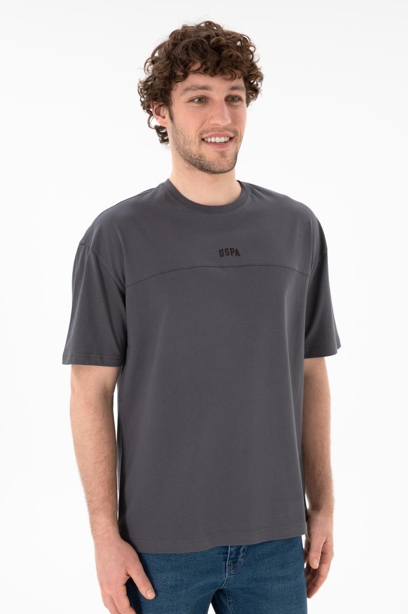 Erkek Comfort Fit Bisiklet Yaka Antrasit Tişört