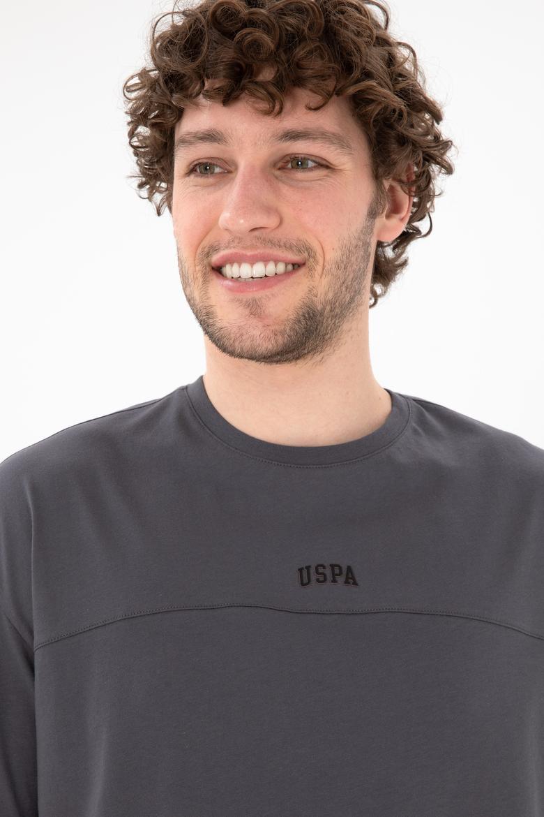 Erkek Comfort Fit Bisiklet Yaka Antrasit Tişört - 50306017070