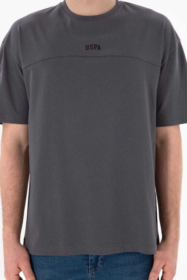 Erkek Comfort Fit Bisiklet Yaka Antrasit Tişört - 50306017070