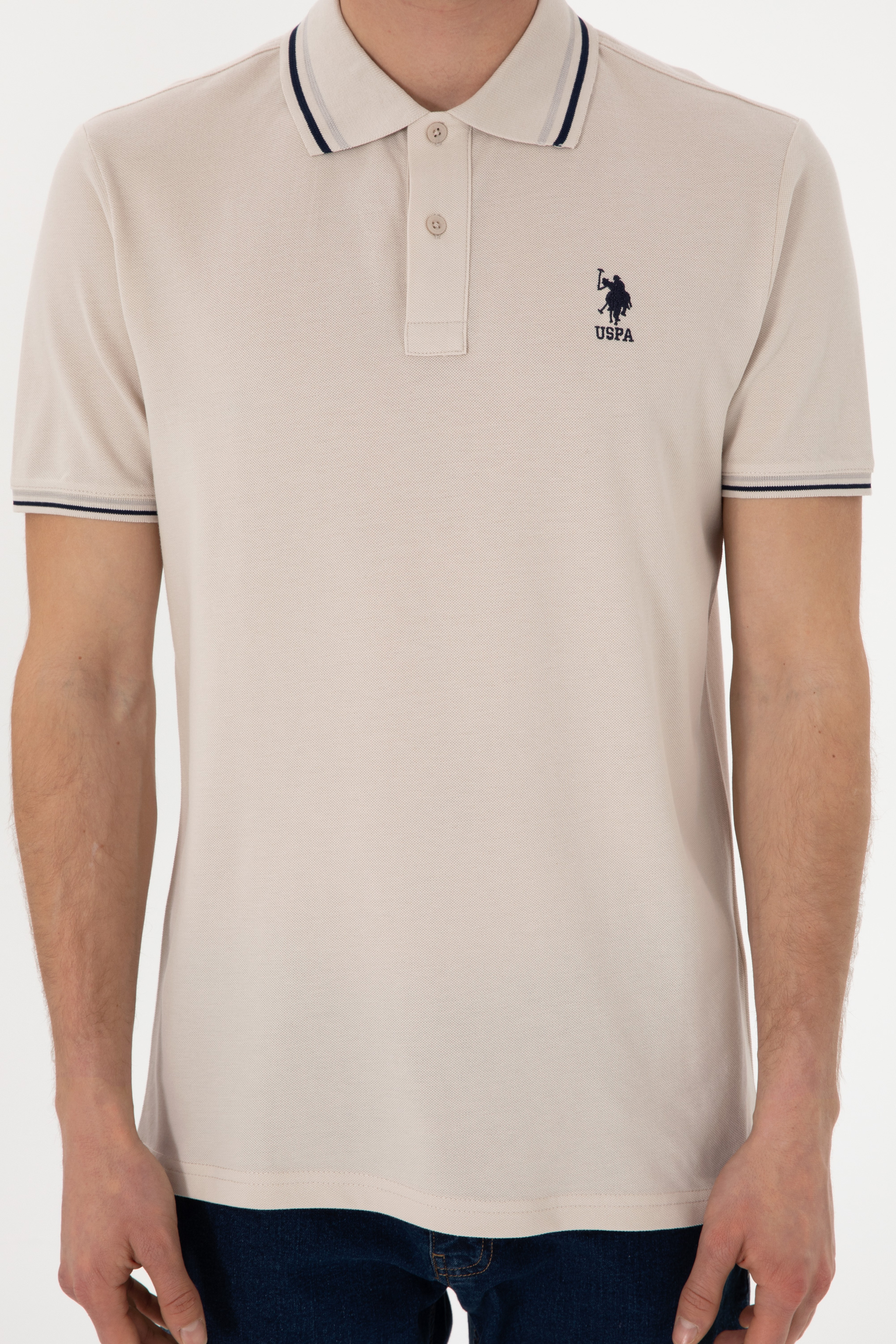 Erkek Regular Fit Polo Yaka Taş Basic Tişört - Image 7