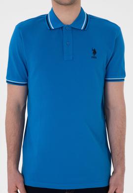 Erkek Regular Fit Polo Yaka Kobalt Mavi Basic Tişört - 50306011158