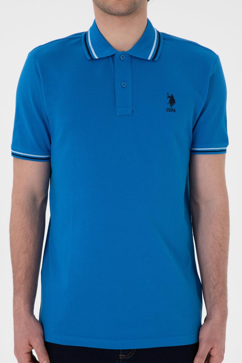Erkek Regular Fit Polo Yaka Kobalt Mavi Basic Tişört - 50306011158