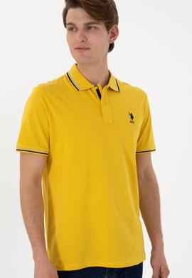 Erkek Regular Fit Polo Yaka Sarı Basic Tişört - 50306011178