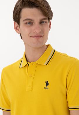 Erkek Regular Fit Polo Yaka Sarı Basic Tişört - 50306011178