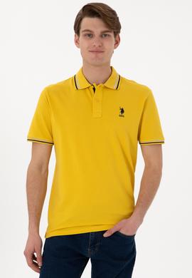 Erkek Regular Fit Polo Yaka Sarı Basic Tişört - 50306011178