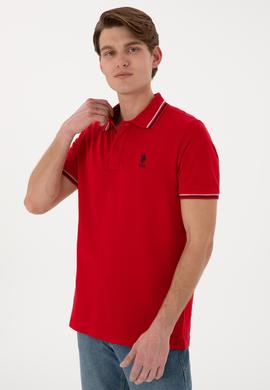Erkek Regular Fit Polo Yaka Kırmızı Basic Tişört - 50306011138