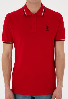Erkek Regular Fit Polo Yaka Kırmızı Basic Tişört - 50306011138