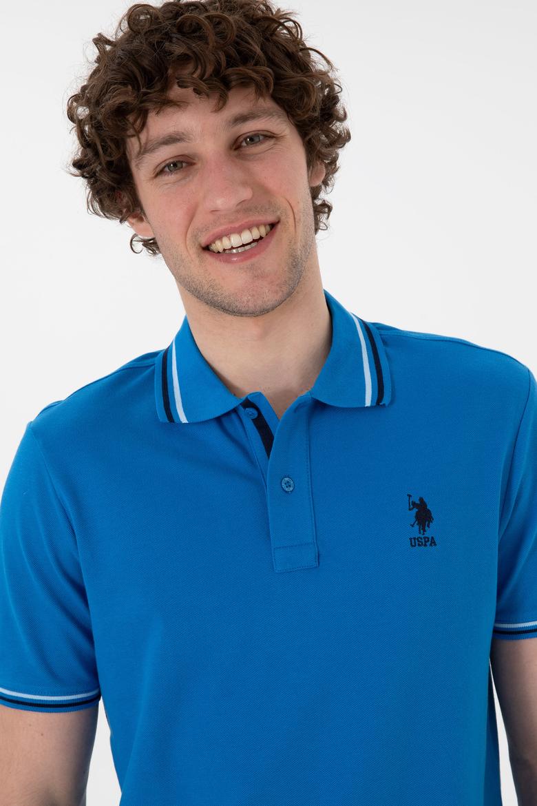 Erkek Regular Fit Polo Yaka Kobalt Mavi Basic Tişört - 50306011158